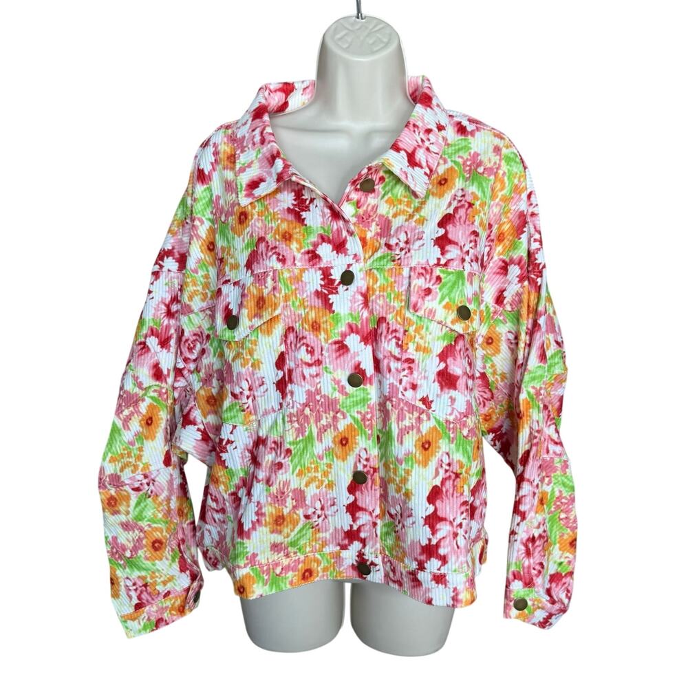 Emily Wonder Floral Corduroy Jacket L NWT